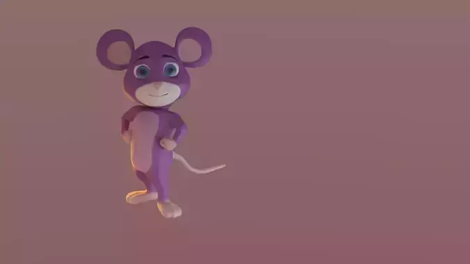 Cartoon Mouse Low-poly 3D model