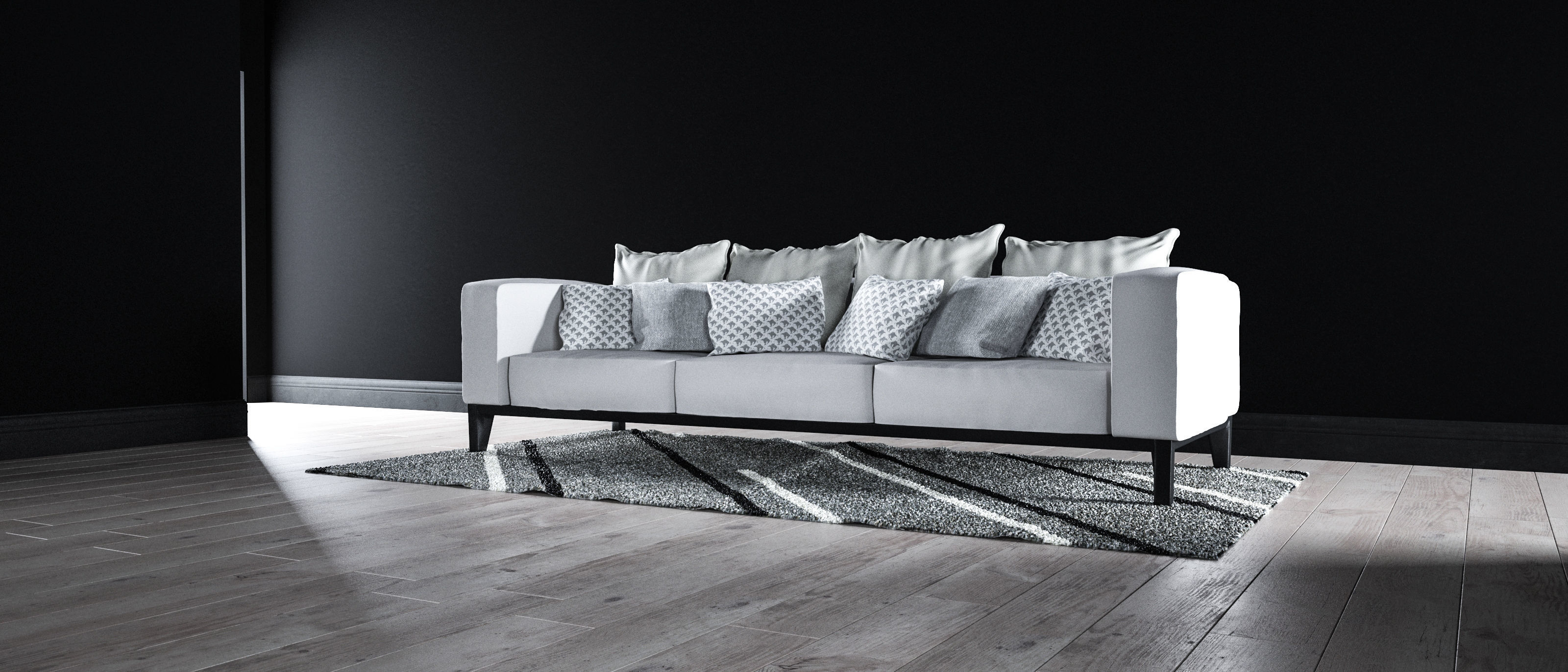 Sofa set - Interior Furniture 09 3D model_4