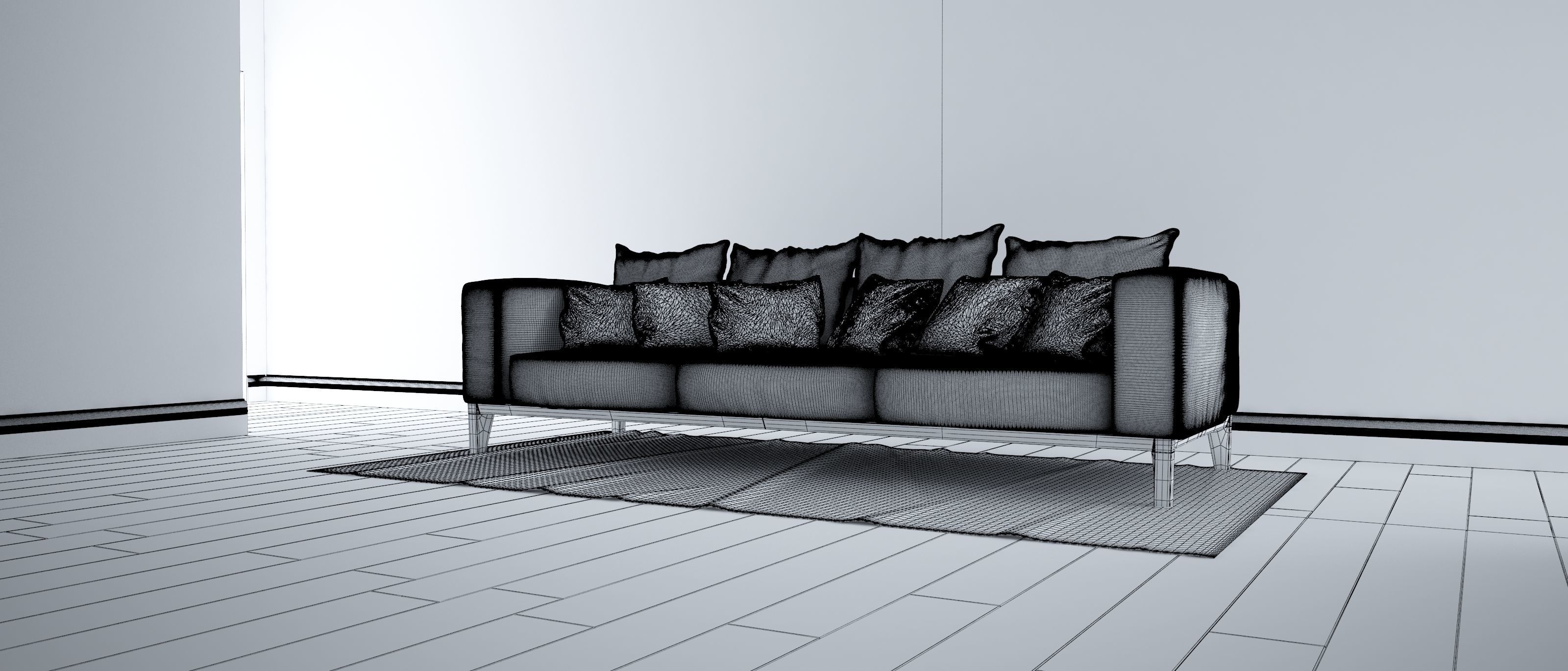 Sofa set - Interior Furniture 09 3D model_5
