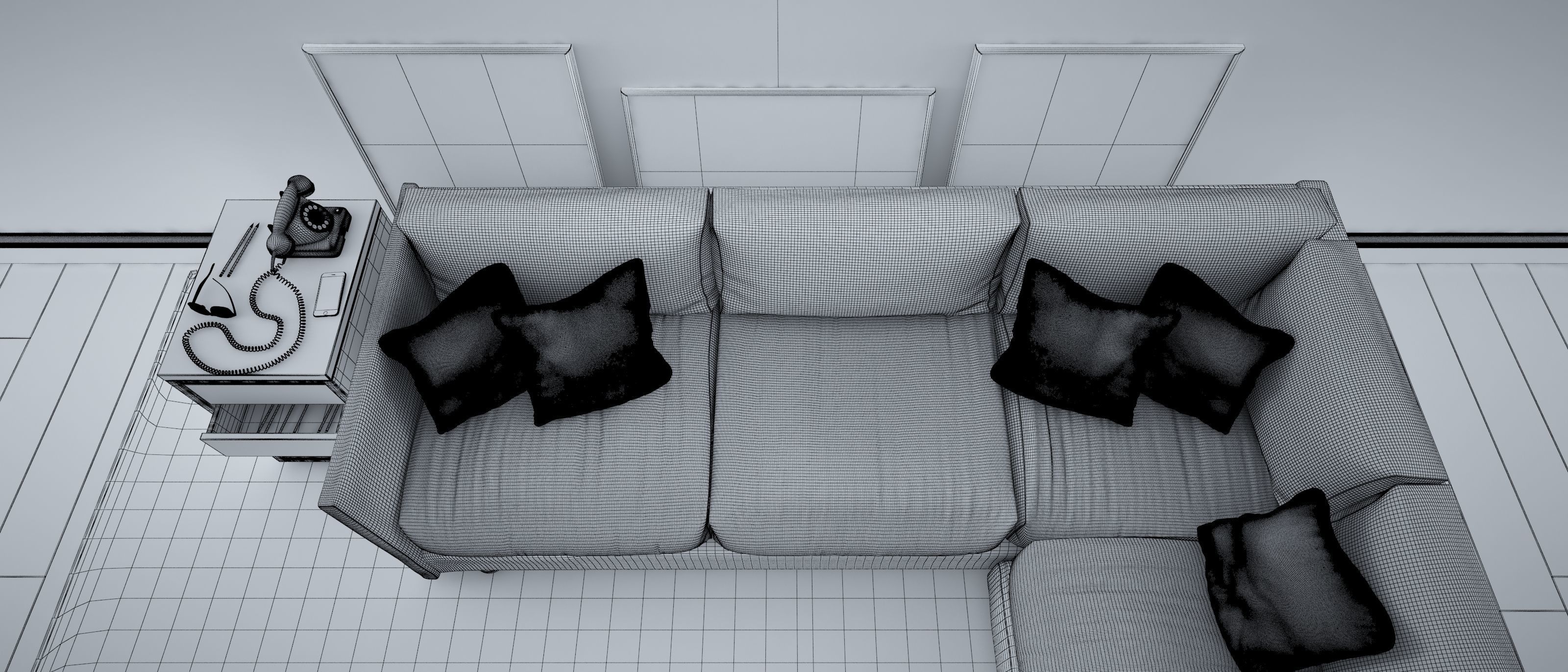 Sofa set - Interior Furniture 10 3D model_5