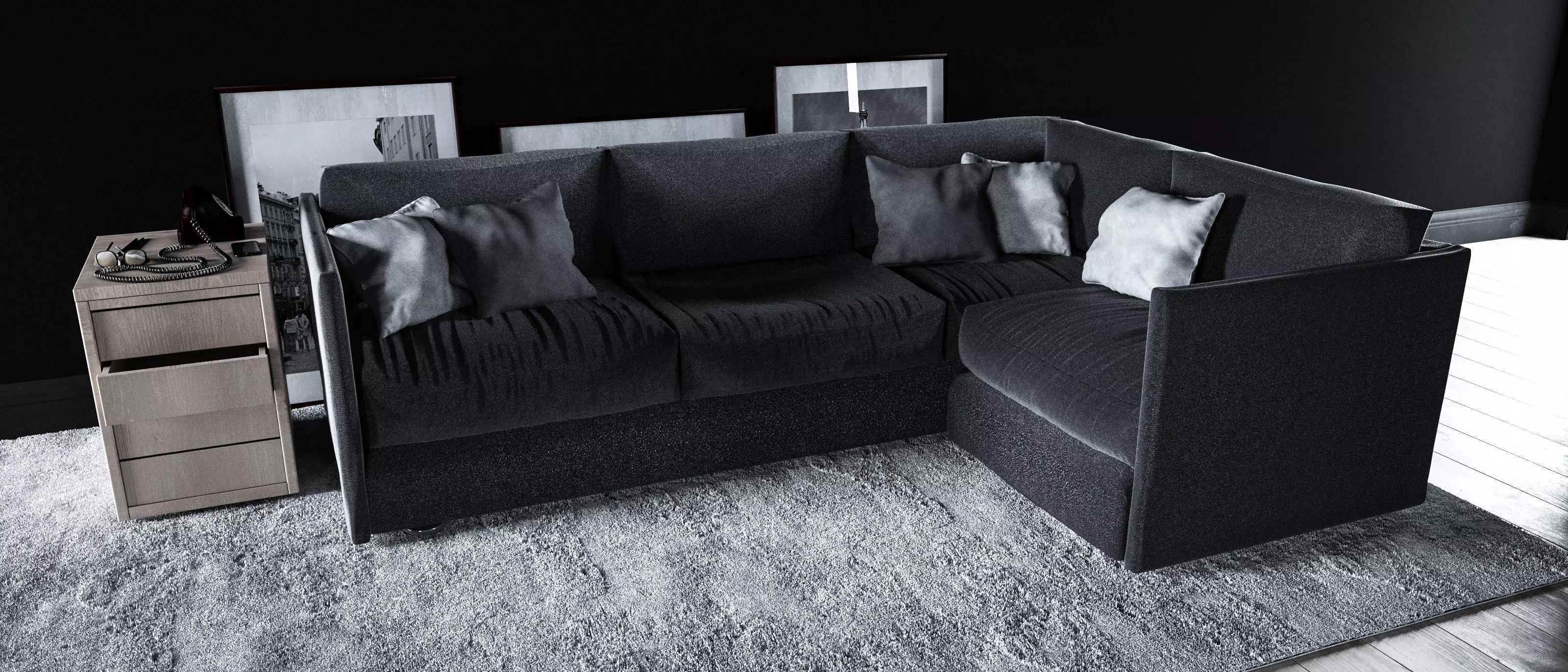 Sofa set - Interior Furniture 10 3D model_0