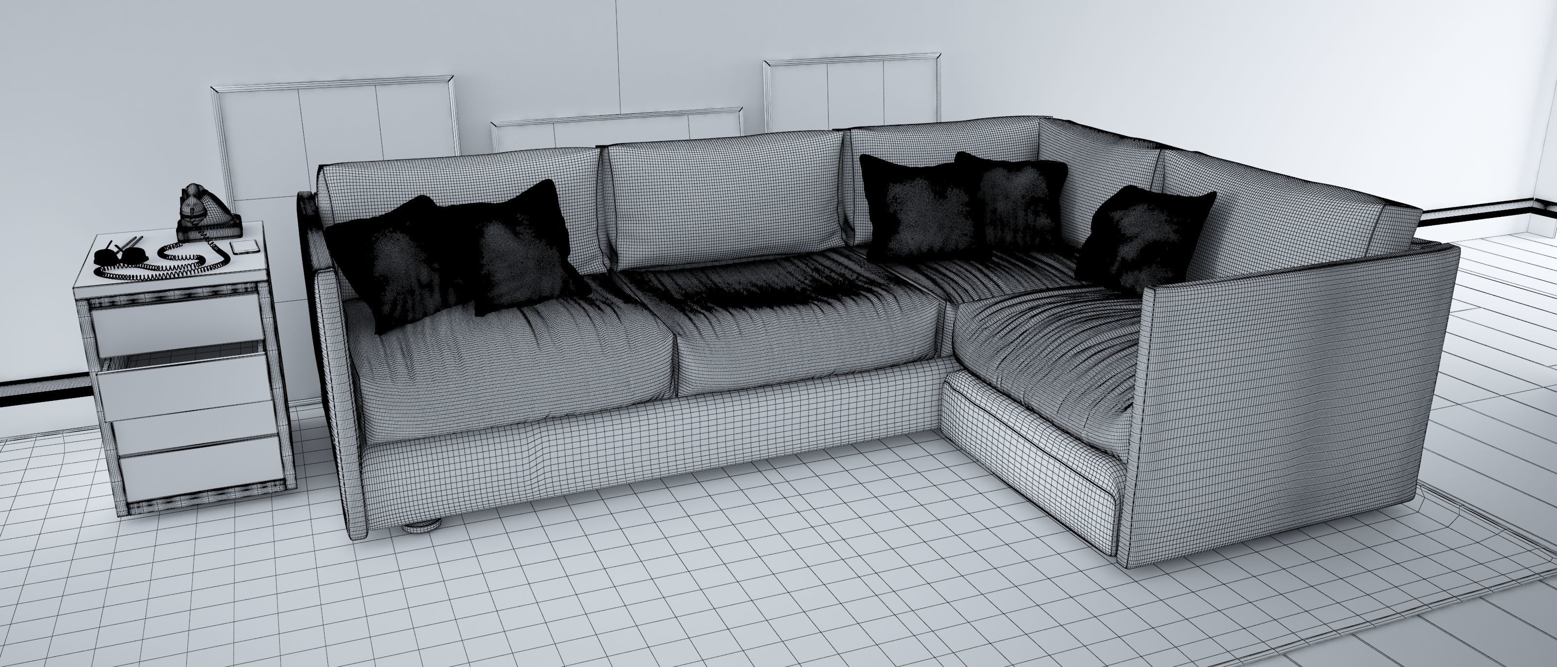 Sofa set - Interior Furniture 10 3D model_1