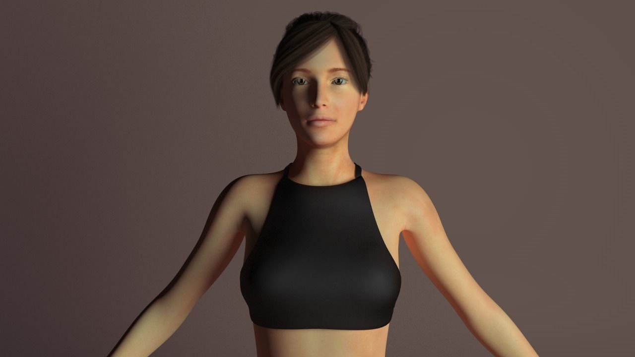 Female woman in bikini 3D model_1