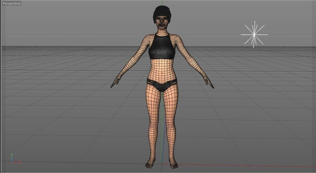 Female woman in bikini 3D model_4
