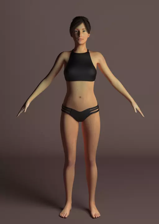 Female woman in bikini 3D model_0