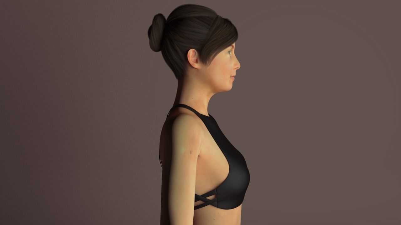 Female woman in bikini 3D model_2