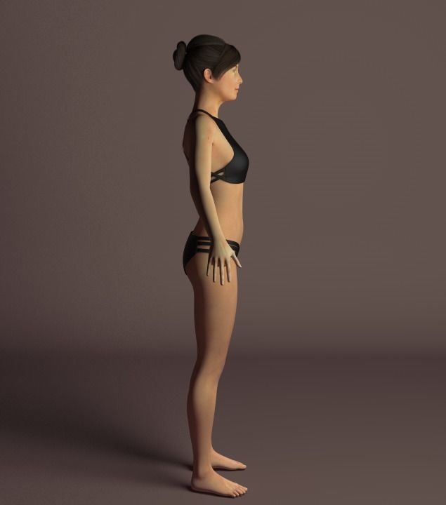 Female woman in bikini 3D model_3
