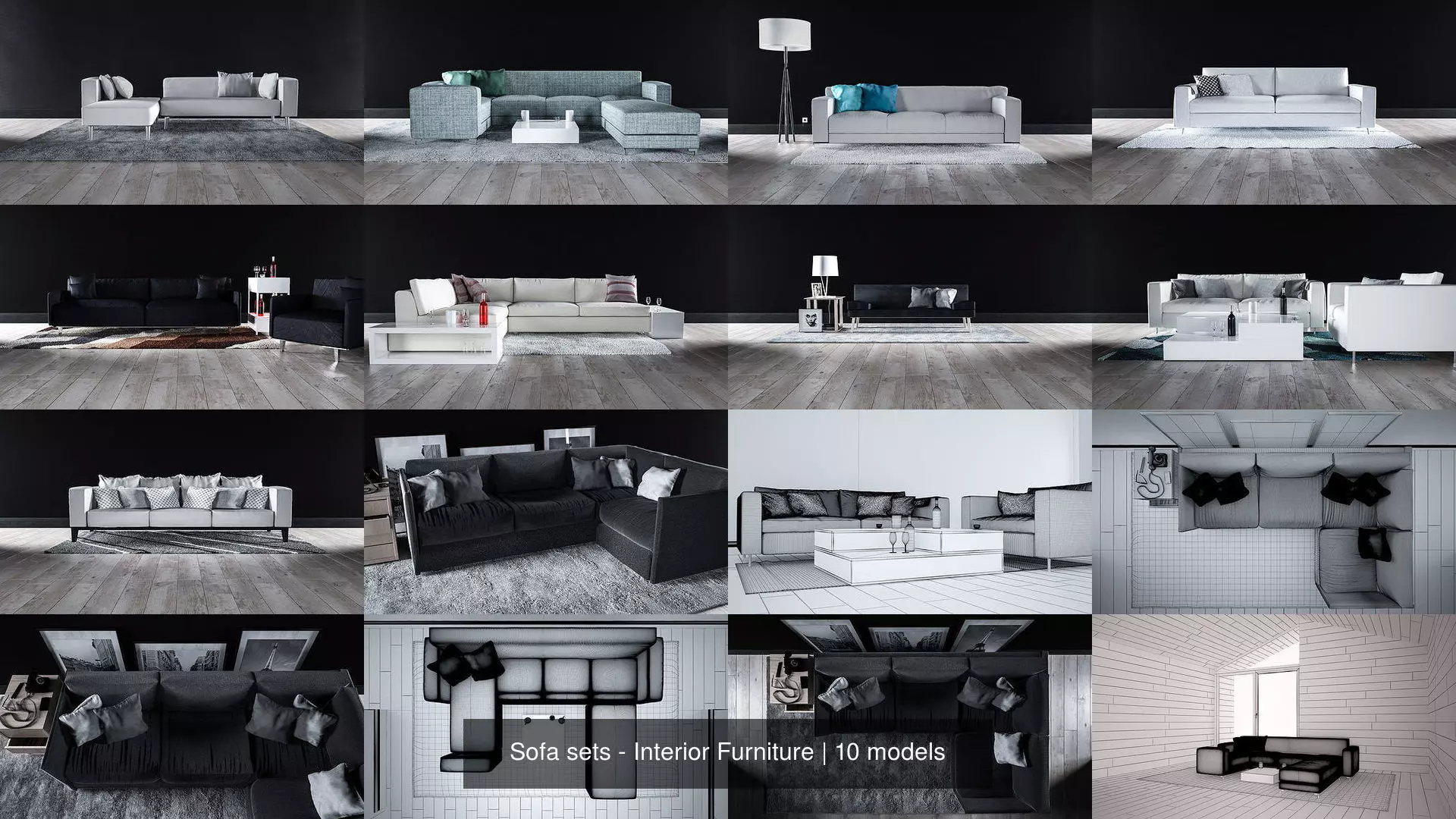 Sofa sets - Interior Furniture 3D Model Collection_0