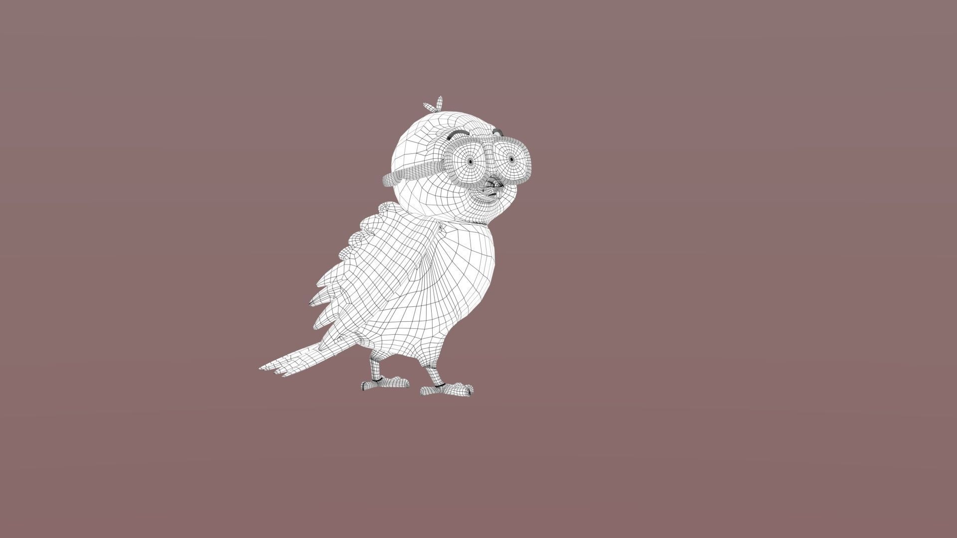 Cartoon SunGlass Bird 3D model_1