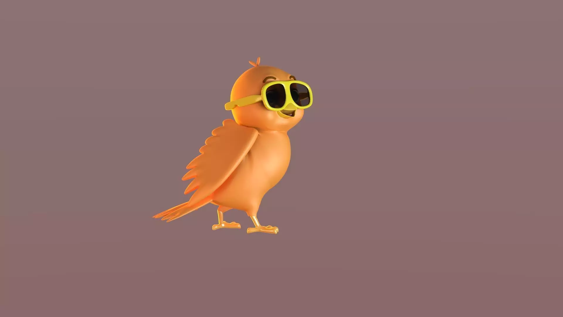 Cartoon SunGlass Bird 3D model_0