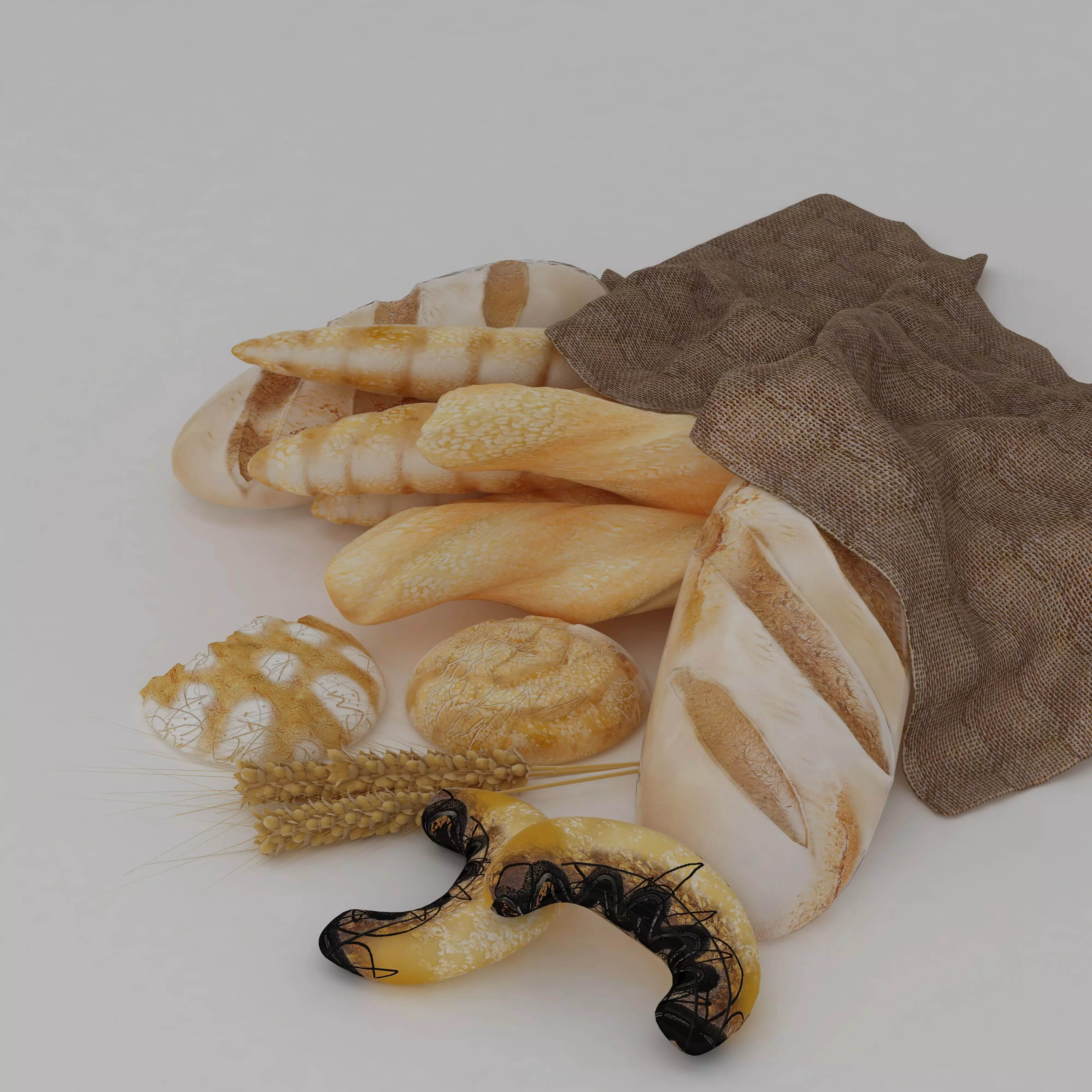 3D bread 3D model_0
