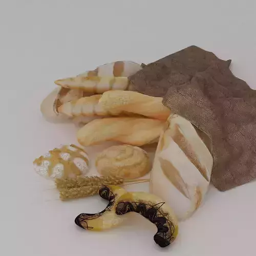 3D bread 3D model