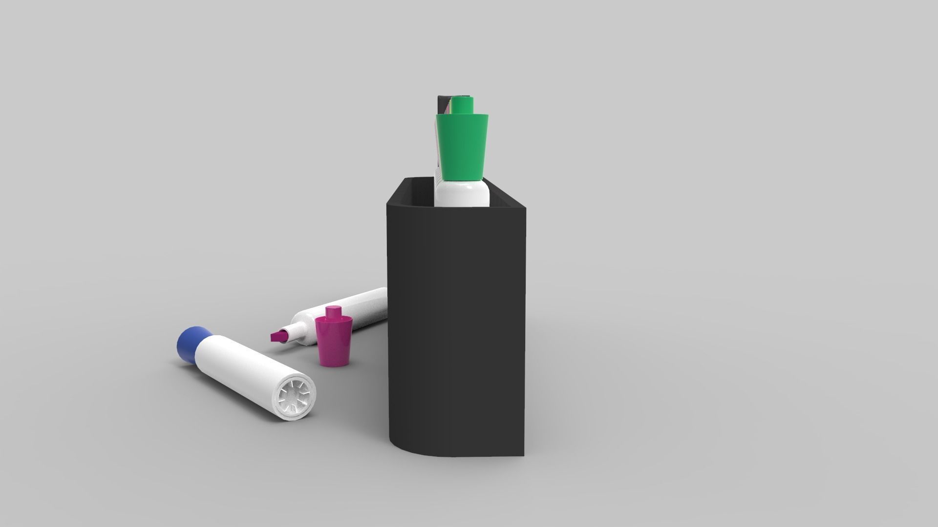 Markers and Eraser 3D model_3