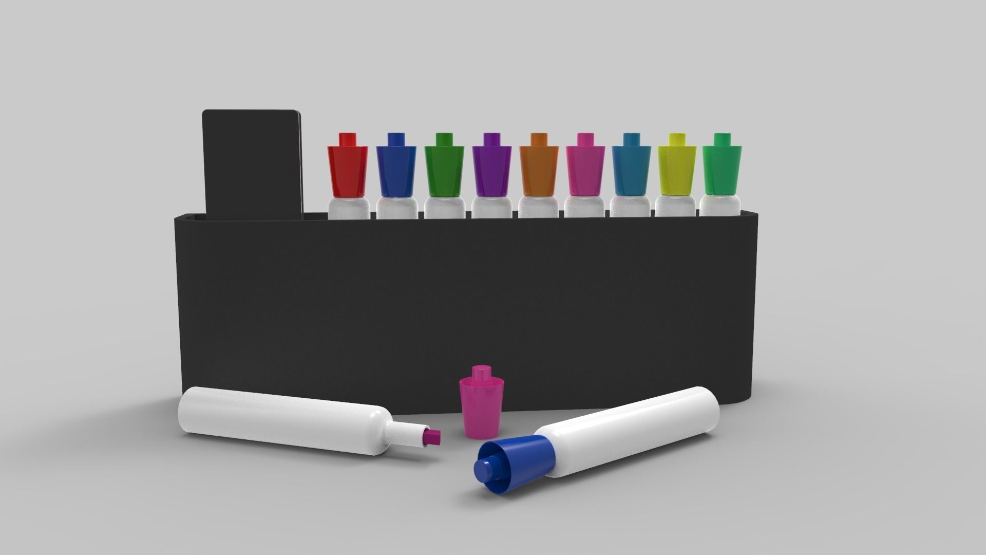 Markers and Eraser 3D model_1