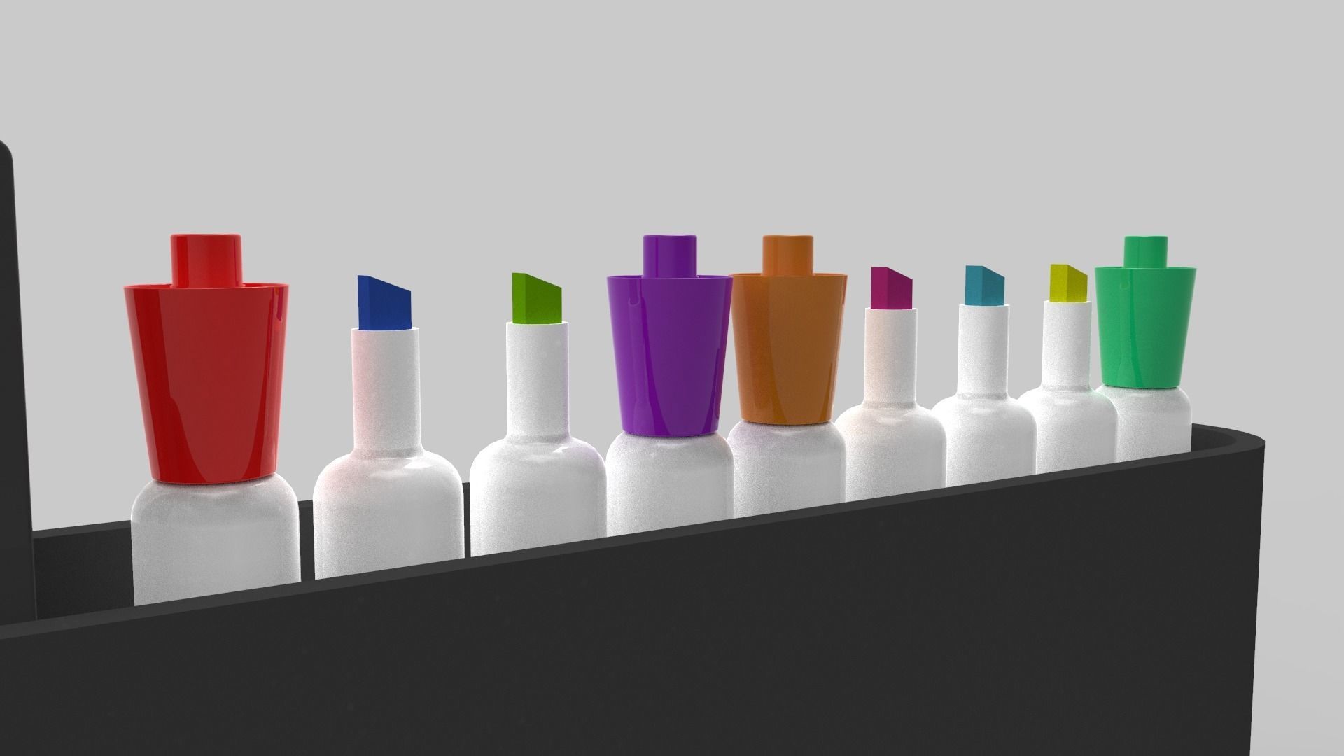 Markers and Eraser 3D model_12