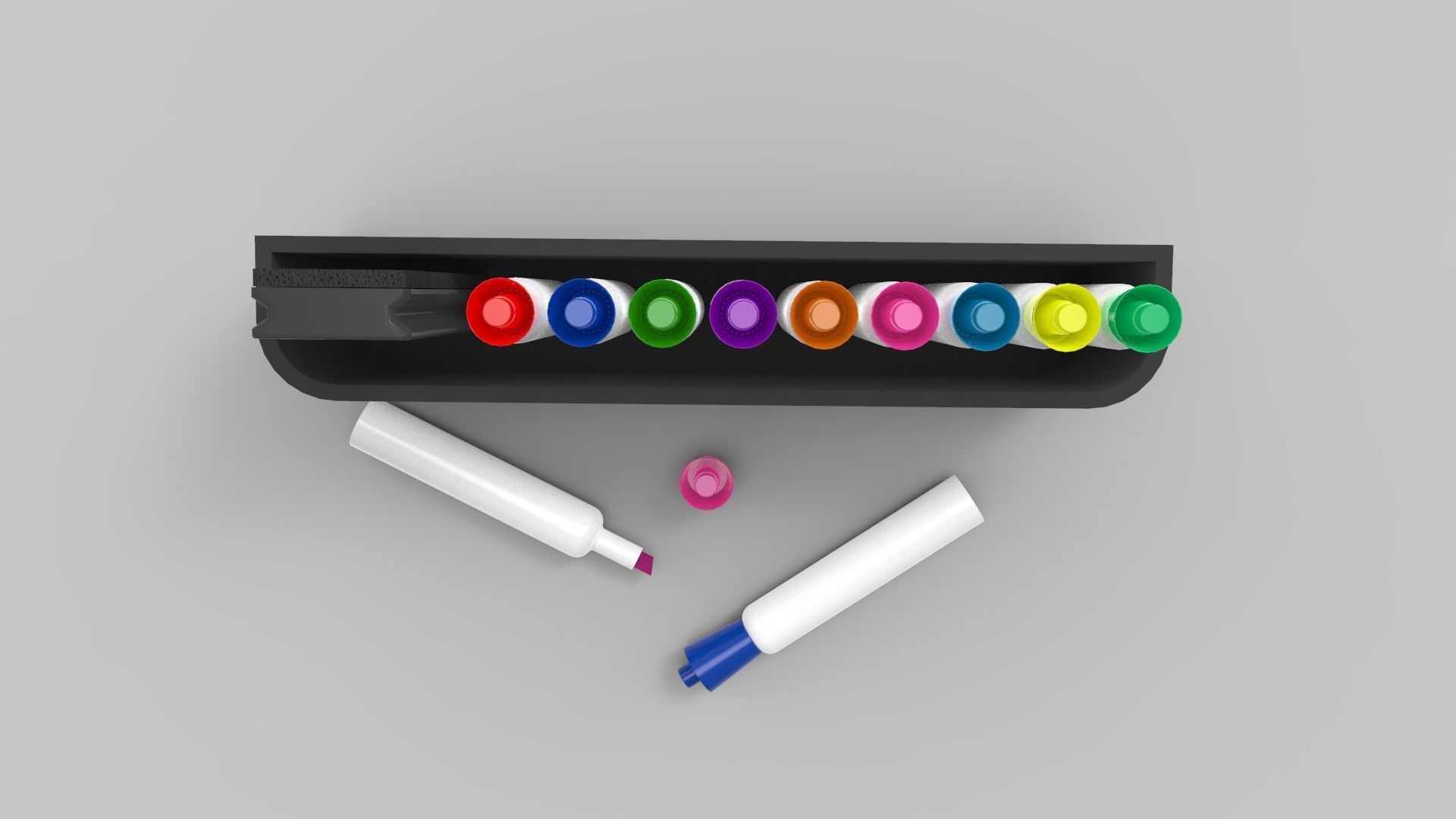 Markers and Eraser 3D model_6