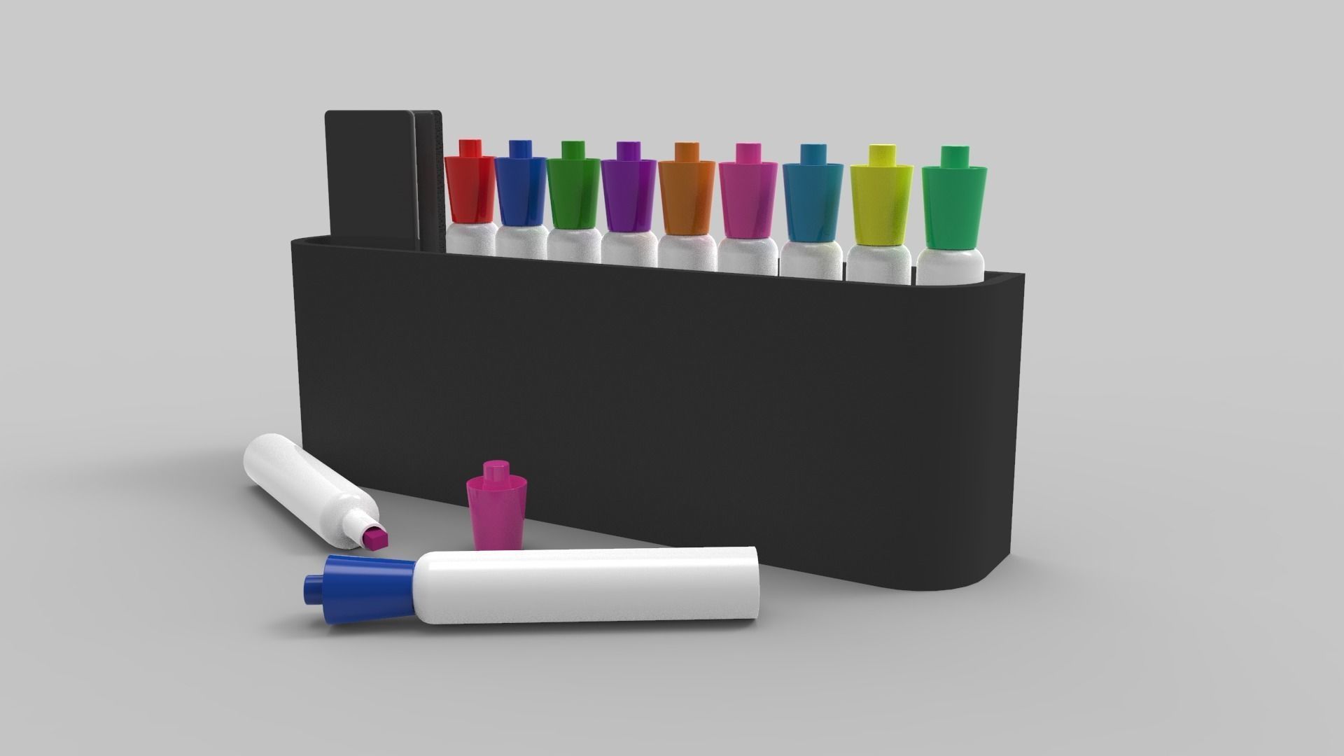 Markers and Eraser 3D model_2