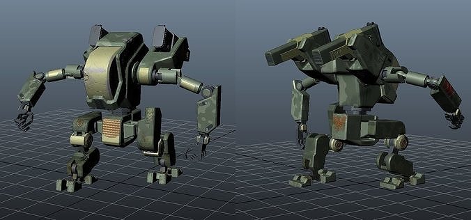 Greemech mecha Low-poly 3D model