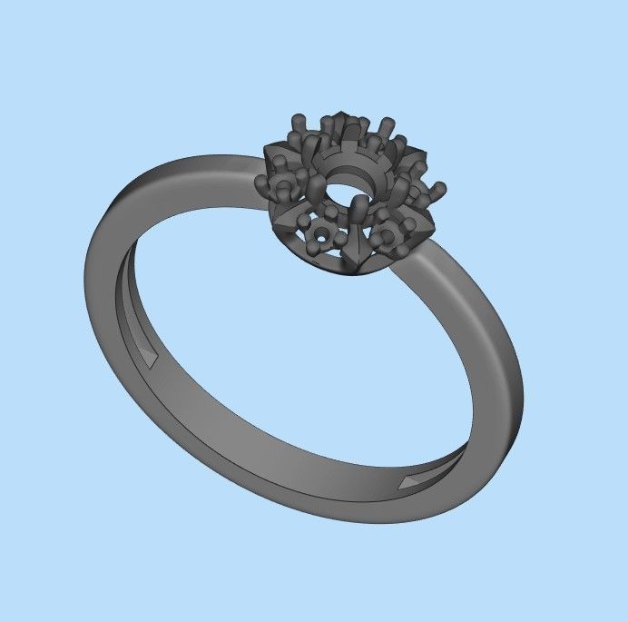 solitaire wedding engagement women ring with gems 3dm stl 3D print model_35