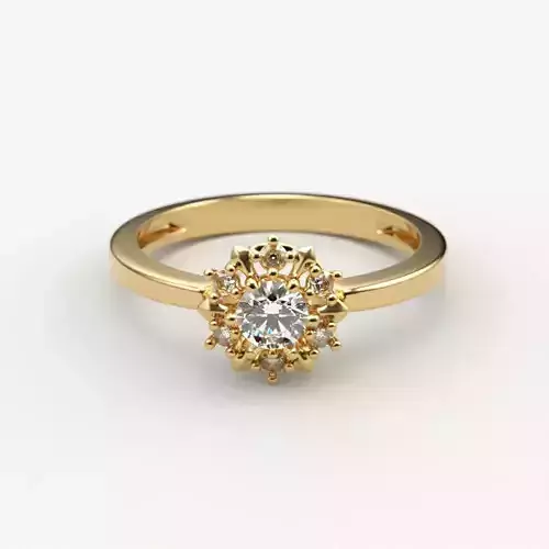 solitaire wedding engagement women ring with gems 3dm stl 3D print model