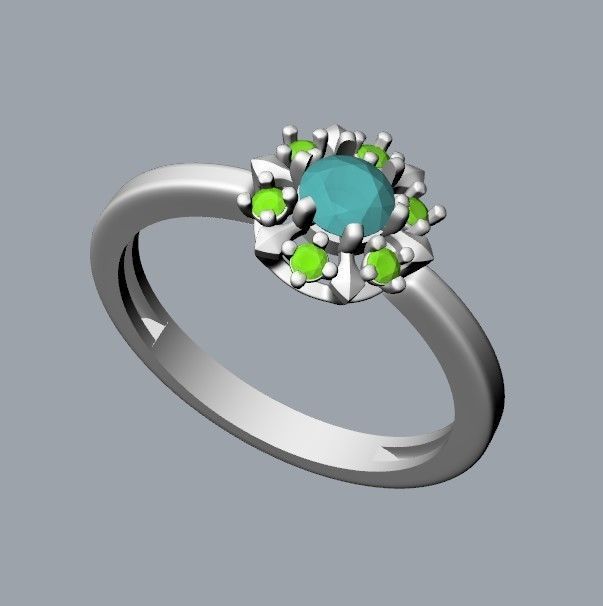 solitaire wedding engagement women ring with gems 3dm stl 3D print model_30