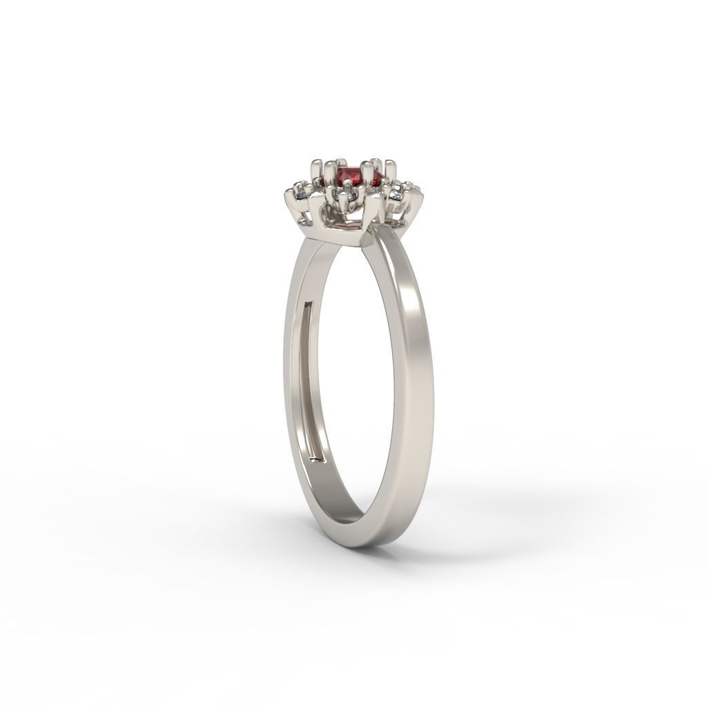 solitaire wedding engagement women ring with gems 3dm stl 3D print model_20