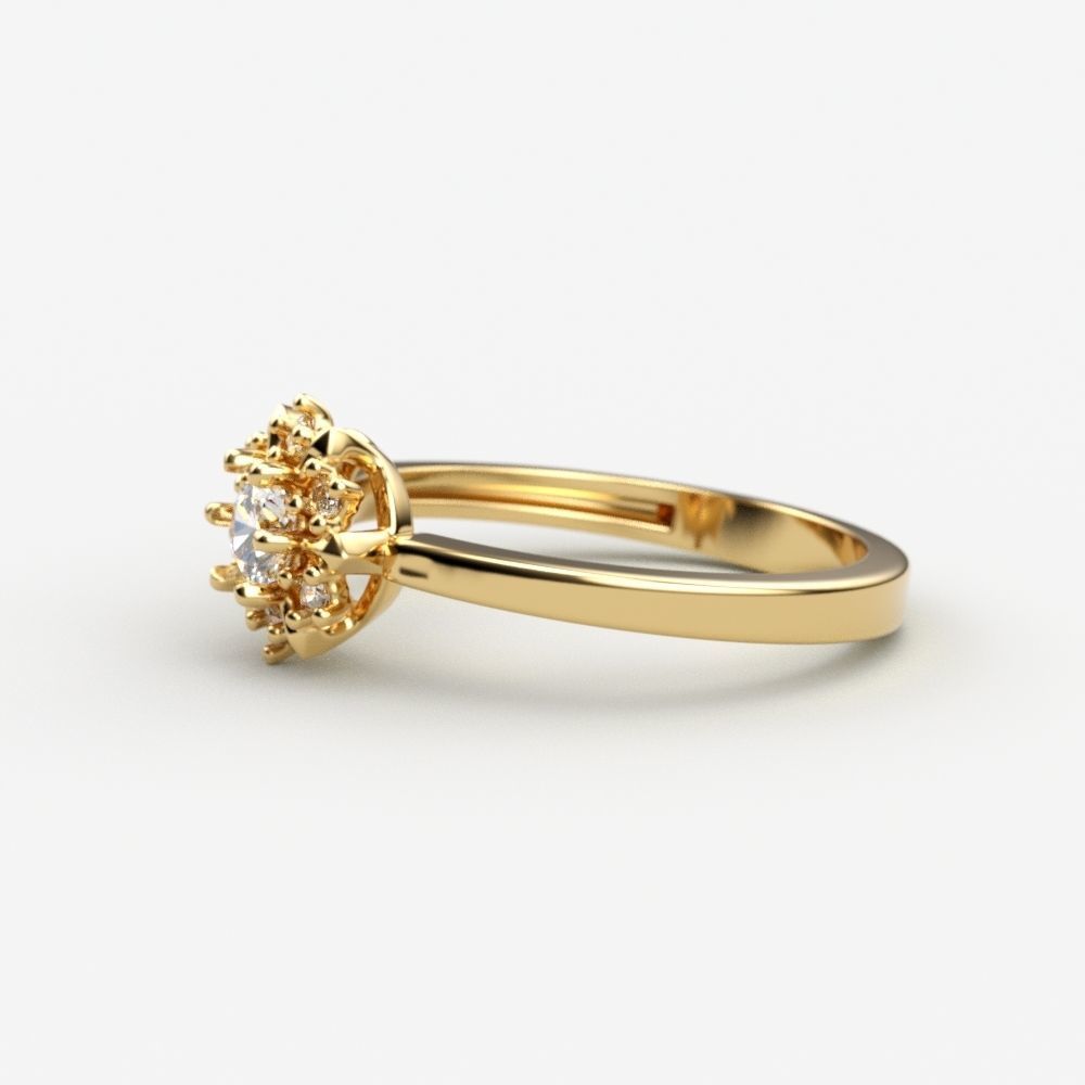 solitaire wedding engagement women ring with gems 3dm stl 3D print model_5