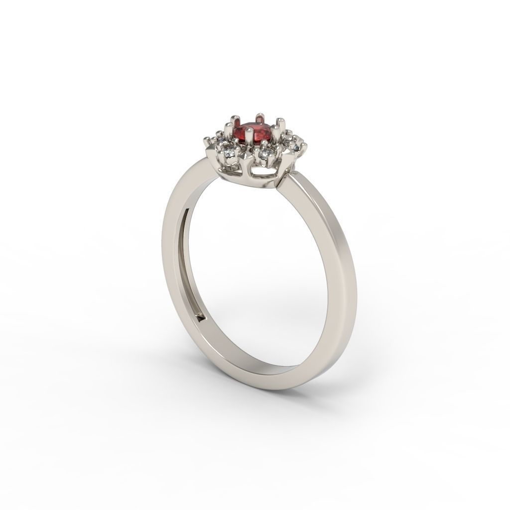 solitaire wedding engagement women ring with gems 3dm stl 3D print model_13