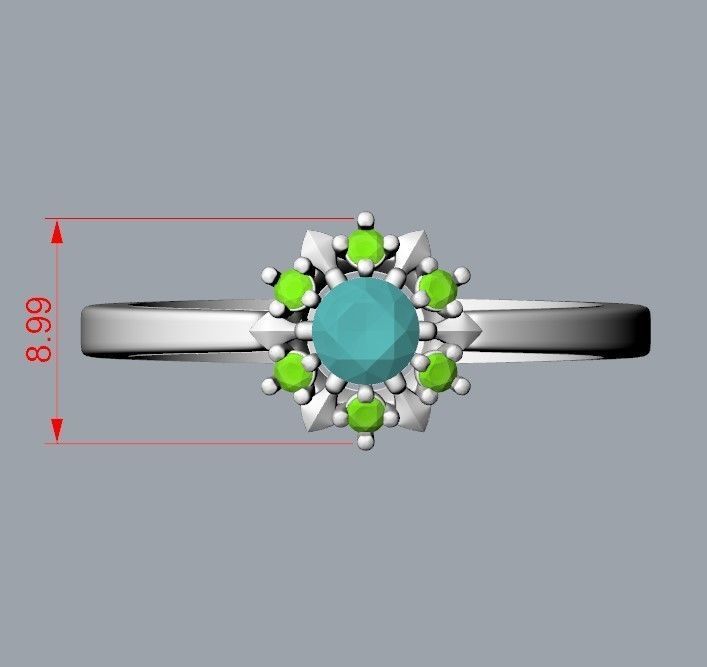 solitaire wedding engagement women ring with gems 3dm stl 3D print model_28