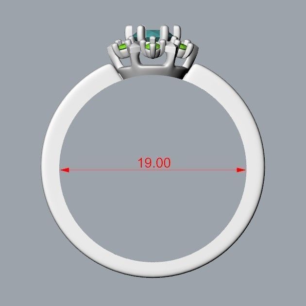 solitaire wedding engagement women ring with gems 3dm stl 3D print model_27