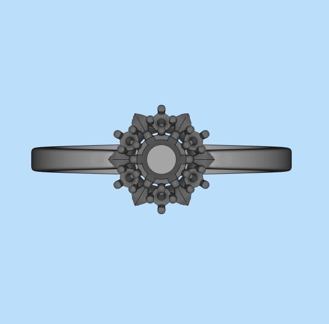 solitaire wedding engagement women ring with gems 3dm stl 3D print model_32