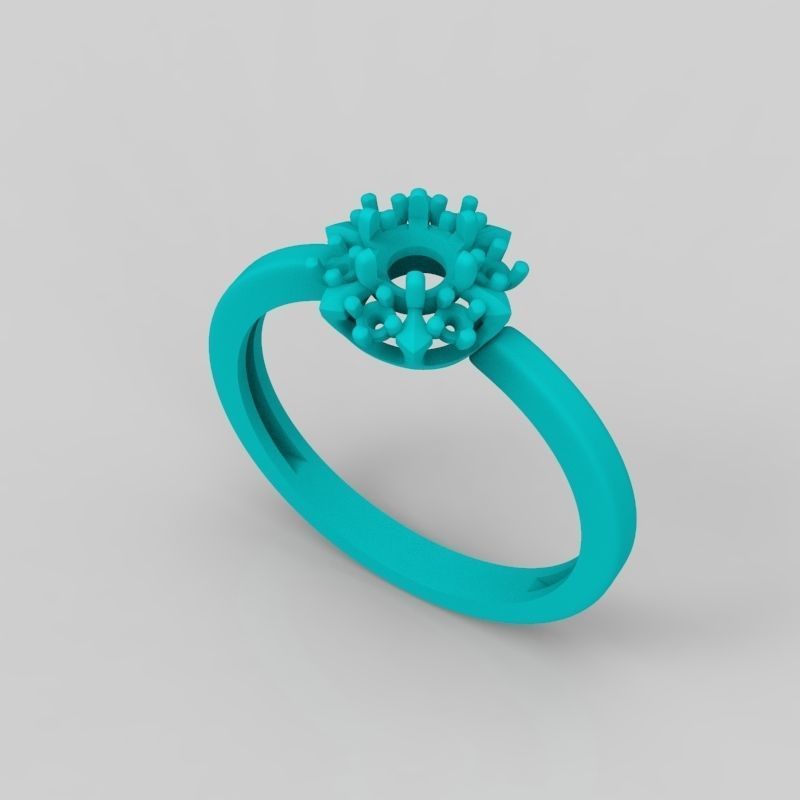 solitaire wedding engagement women ring with gems 3dm stl 3D print model_22