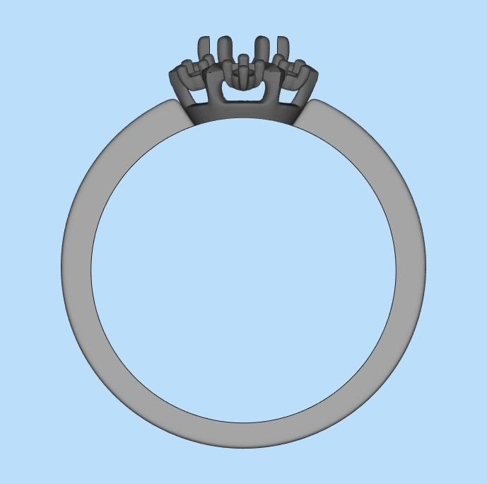 solitaire wedding engagement women ring with gems 3dm stl 3D print model_33