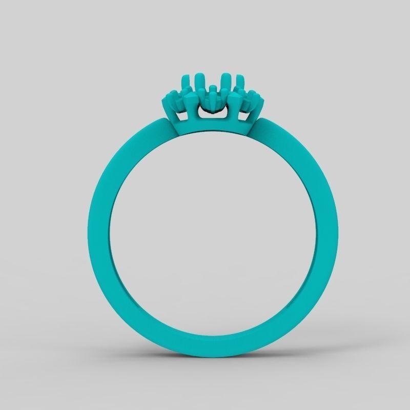 solitaire wedding engagement women ring with gems 3dm stl 3D print model_24