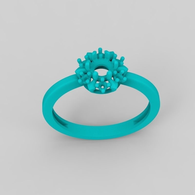 solitaire wedding engagement women ring with gems 3dm stl 3D print model_25