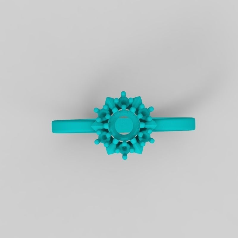 solitaire wedding engagement women ring with gems 3dm stl 3D print model_23