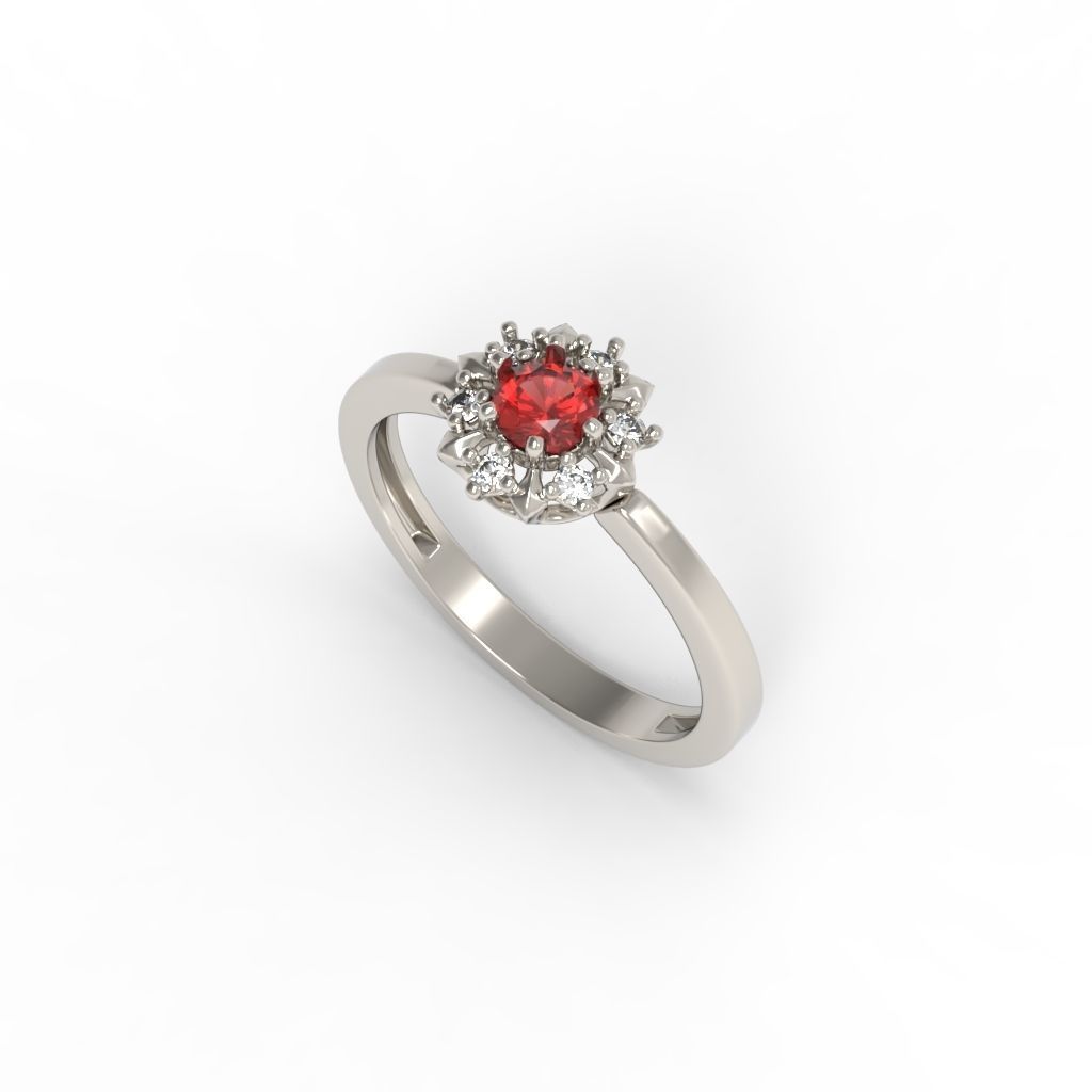 solitaire wedding engagement women ring with gems 3dm stl 3D print model_17