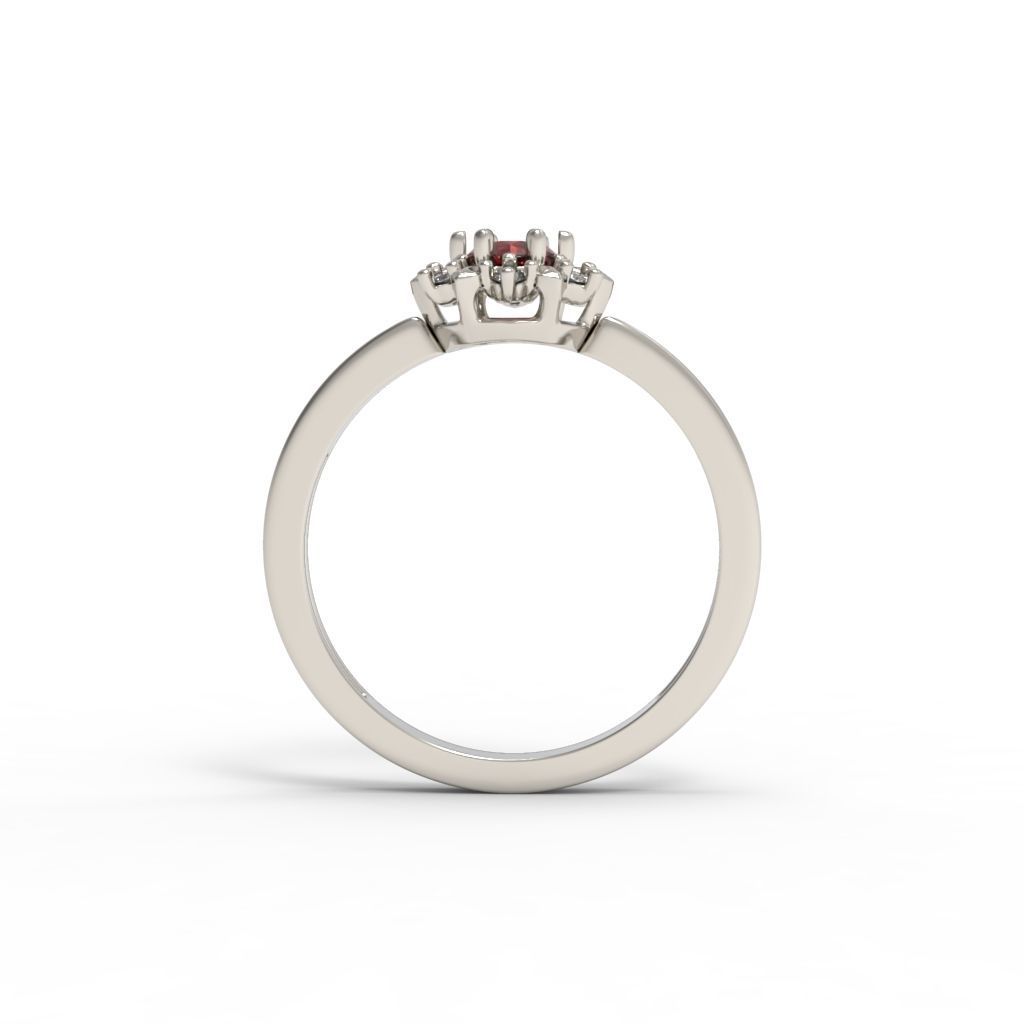 solitaire wedding engagement women ring with gems 3dm stl 3D print model_18