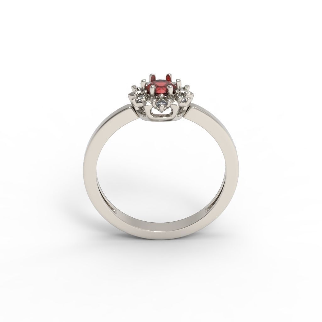 solitaire wedding engagement women ring with gems 3dm stl 3D print model_16