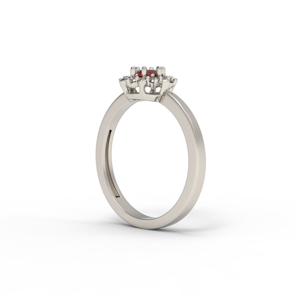 solitaire wedding engagement women ring with gems 3dm stl 3D print model_14