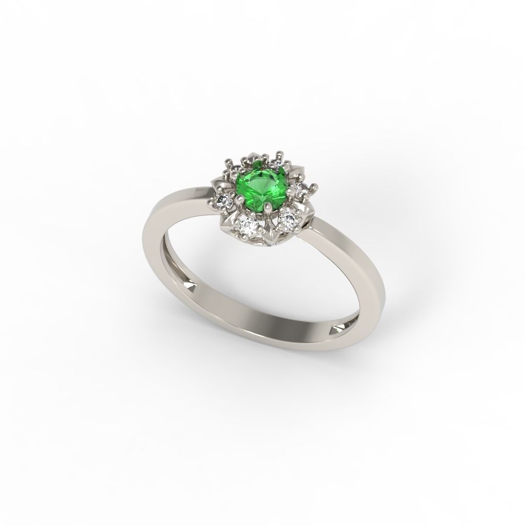 solitaire wedding engagement women ring with gems 3dm stl 3D print model_19