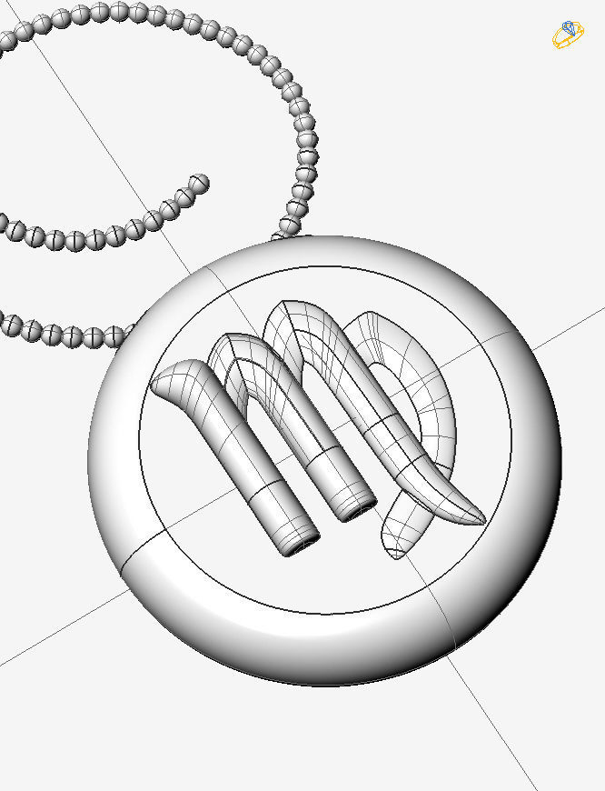 Virgo pendant 001 3d model 3D print model_1