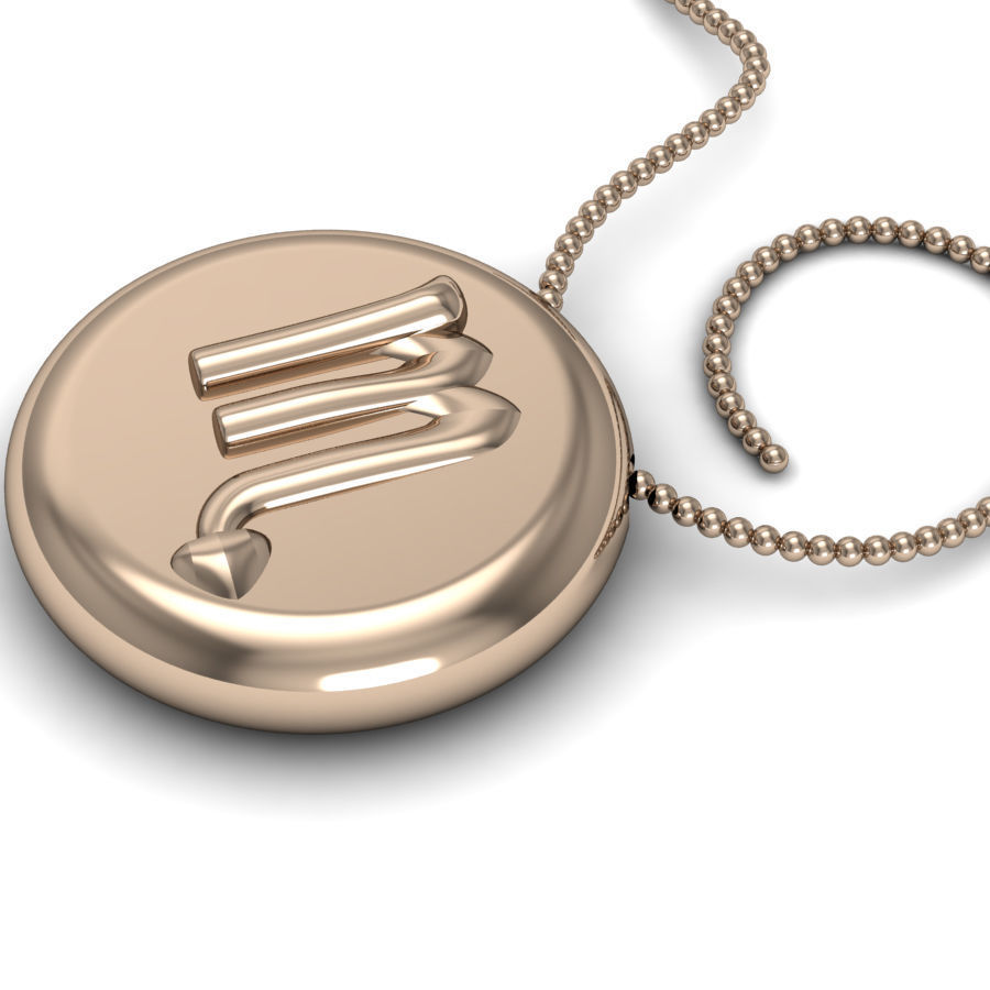 Scorpio pendant 001 3d model 3D print model_4