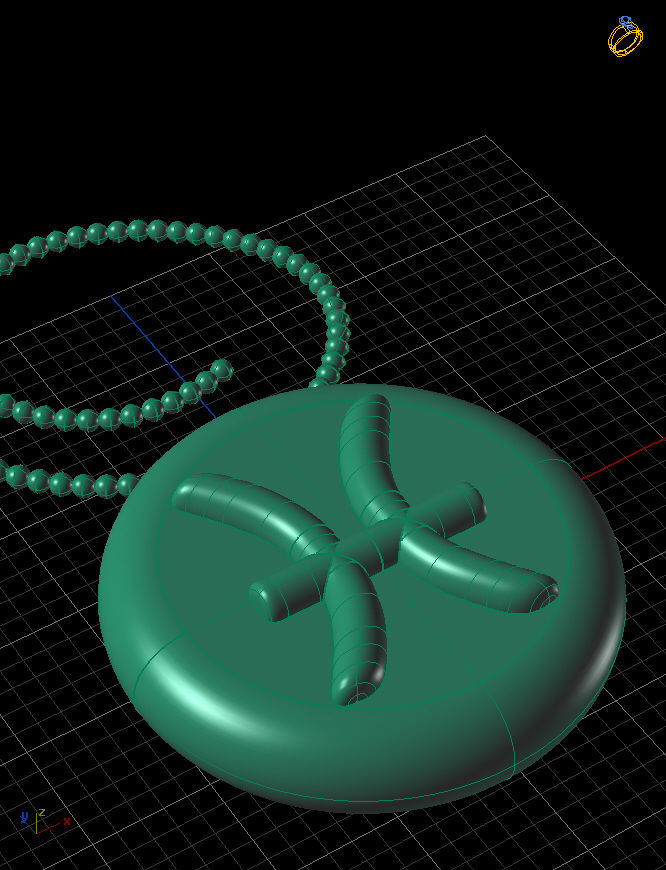 Pisces pendant 001 3d model 3D print model_1