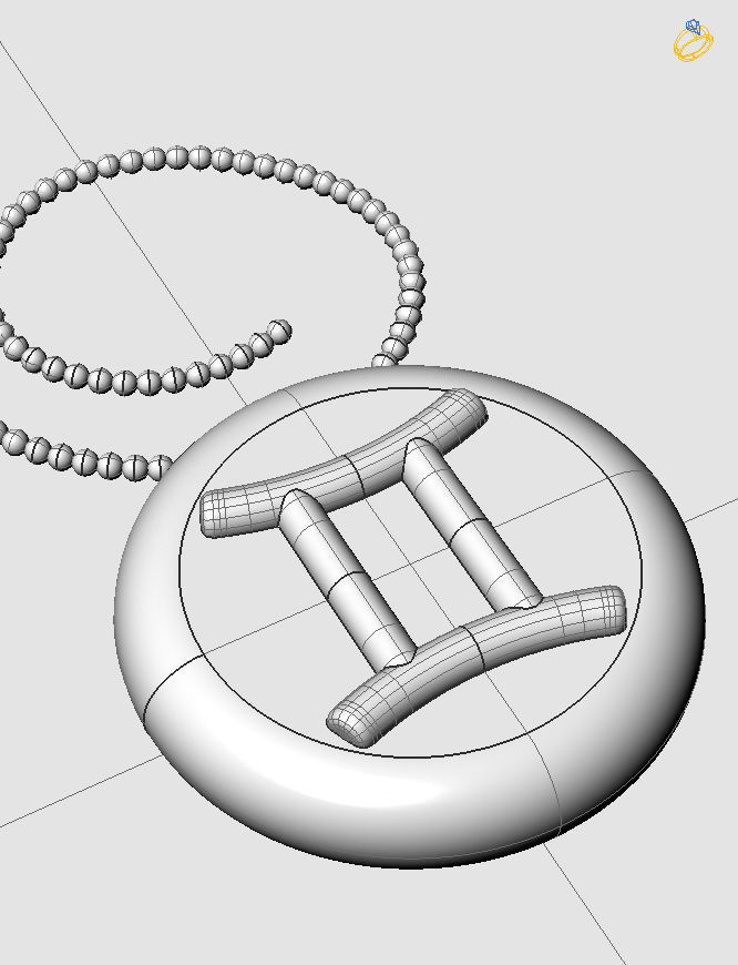 Gemini pendant 001 3d model 3D print model_1