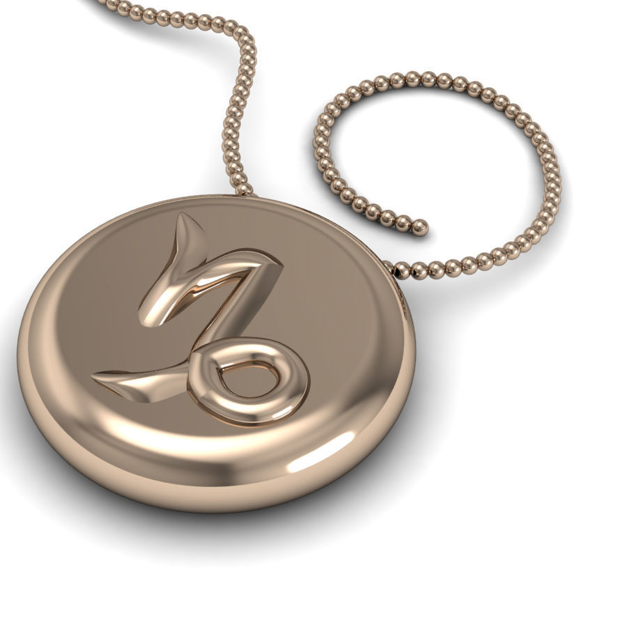 Capricorn pendant 001 3d model 3D print model_3