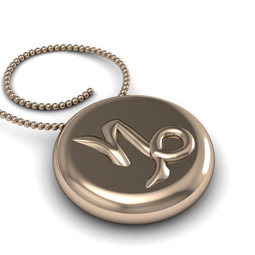 Capricorn pendant 001 3d model 3D print model