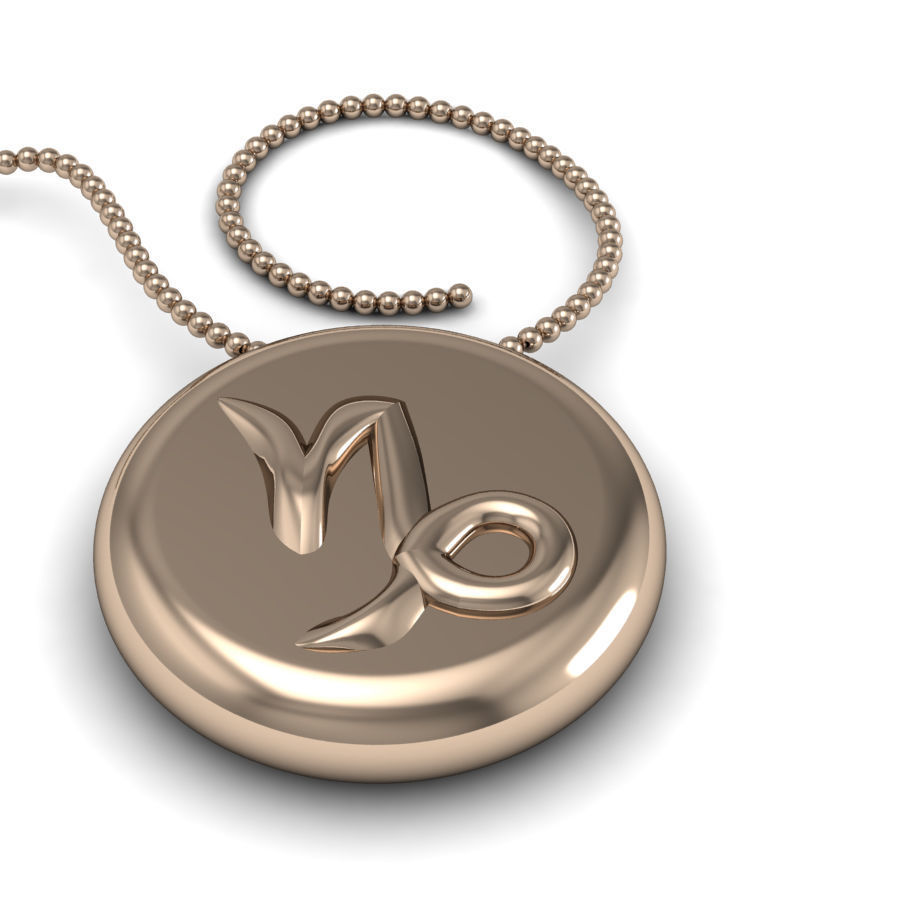 Capricorn pendant 001 3d model 3D print model_2