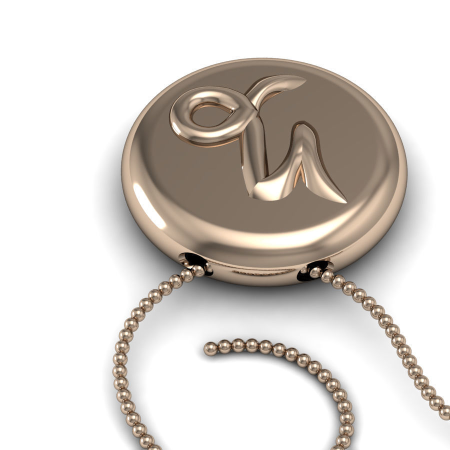 Capricorn pendant 001 3d model 3D print model_7
