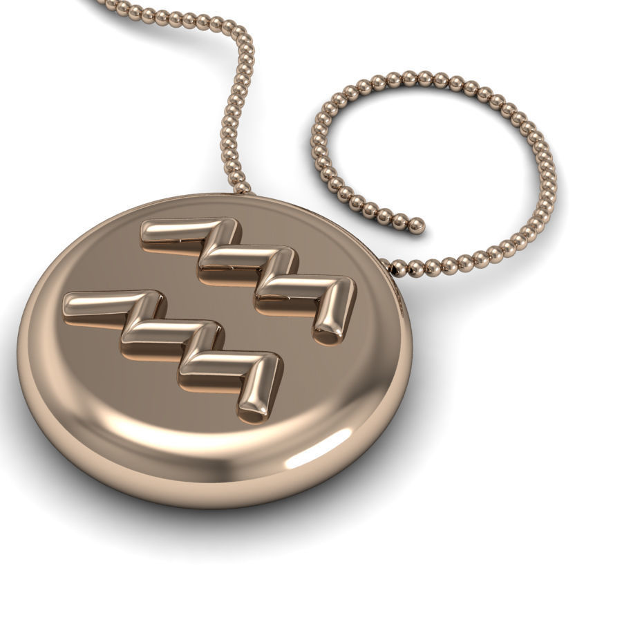 Aquarius pendant 001 3D print model_3